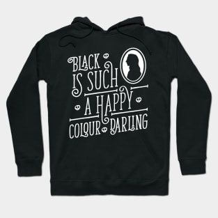 Morticia Addams - Black Happy Colour - Typography Hoodie